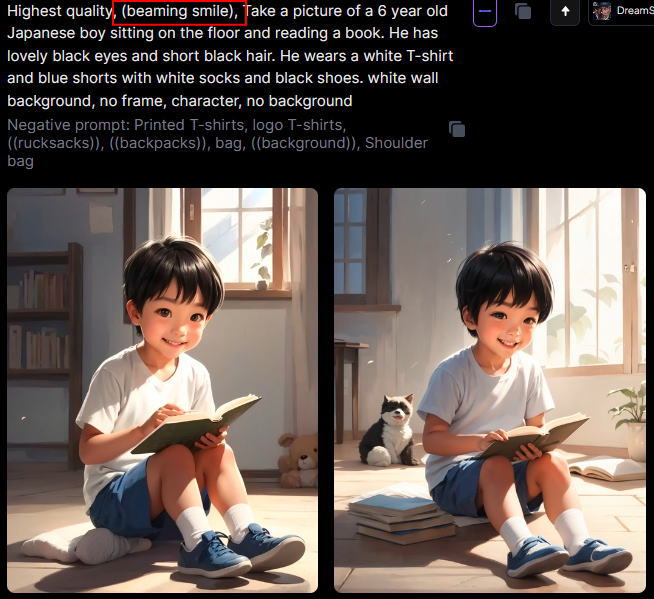 (beaming smile), Take a picture of a 6 year old Japanese boy sitting on the floor and reading a book.