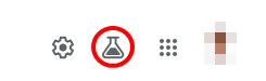 右上のフラスコのアイコン「Search Labs」アイコン