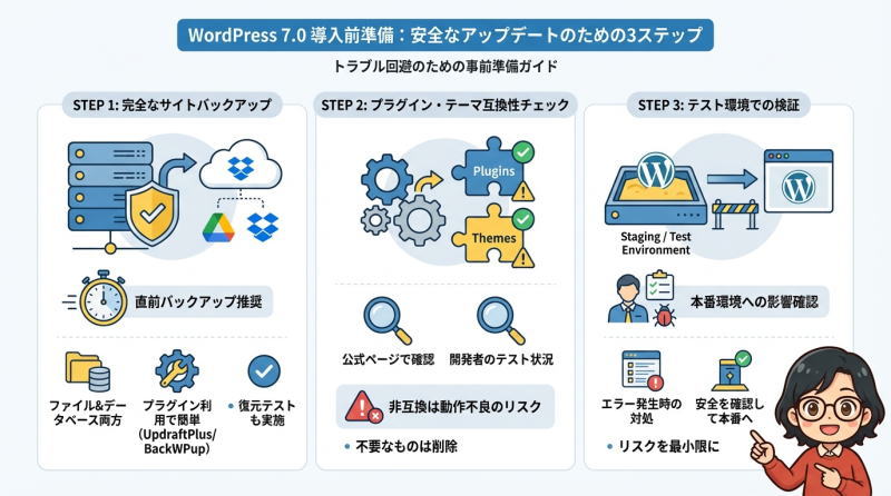 WordPress 7.0導入前に準備すべきこと