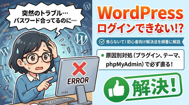 WordPressにログインできなくなった時の対処法｜原因別にわかりやすく解説
